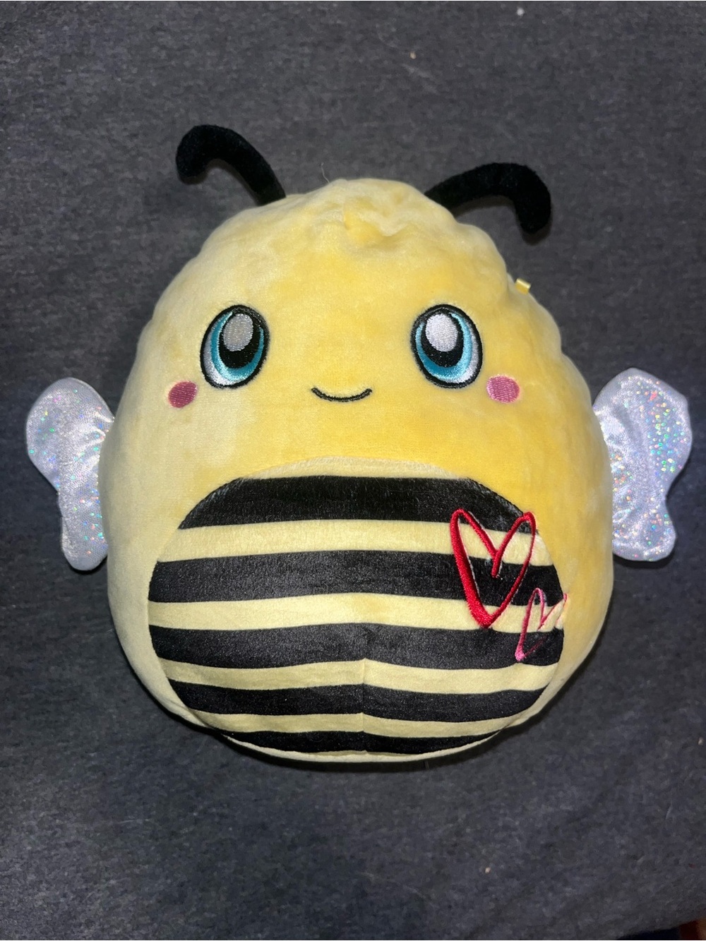 Sunny bee valentines Squishmallows Plush Yellow Toy with Sparkle Wings 8in